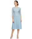【送料無料】 アレックスイブニングス レディース ワンピース トップス Sequined Lace Contrast Dress Sky Blue