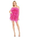 【送料無料】 マックダガル レディース ワンピース トップス Women's Feather Strapless Mini Dress Pink