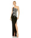 【送料無料】 マックダガル レディース ワンピース トップス Women's Embellished One Shoulder Cut Out Gown Bla...