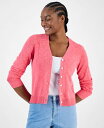 【送料無料】 チャータークラブ レディース ニット・セーター アウター Women's V-Neck Button-Front Linen-Blend Card...