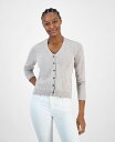 【送料無料】 チャータークラブ レディース ニット・セーター アウター Women's V-Neck Button-Front Linen-Blend Card...