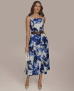 【送料無料】 ダナ キャラン ニューヨーク レディース ワンピース トップス Women's Belted Midi A-Line Dress Cream El...