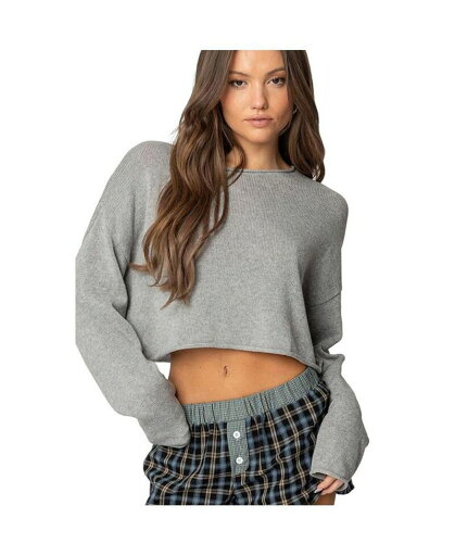 【送料無料】 アディクテッド レディース シャツ トップス Women's Shyrah Oversized Knit Top Gray-melange 【送料無料】 アディクテッド レディース シャツ トップス Women's Shyrah Oversized Knit Top Gray-melange