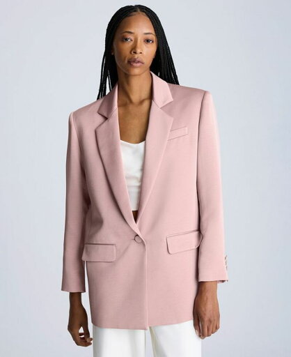 【送料無料】 ケネスコール レディース ジャケット・ブルゾン アウター Women's Satin-Twill One-Button Notch-Collar Jacket Rose 【送料無料】 ケネスコール レディース ジャケット・ブルゾン アウター Women's Satin-Twill One-Button Notch-Collar Jacket Rose