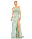 【送料無料】 マックダガル レディース ワンピース トップス Women's Strapless Feather Detail Satin Gown Seafo...