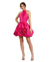 【送料無料】 マックダガル レディース ワンピース トップス Women's Satin High Neck Sleeveless Bubble Hem Min...
