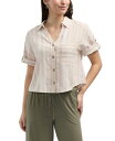 【送料無料】 エレントレイシー レディース シャツ トップス Women s Camp Shirt with Button Front Pink multi stripe