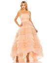 【送料無料】 マックダガル レディース ワンピース トップス Women's Strapless Tulle Ruffle Gown Peach