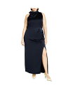 【送料無料】 シティーシック レディース ワンピース トップス Plus Size Lilianna Maxi Dress Navy(4)
