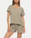 【送料無料】 フェリナ レディース ナイトウェア アンダーウェア Women's Lauren Linen Jersey Pullover Top and Shorts Sleepwear Laurel Oak