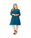 【送料無料】 スタンダーズ アンド プラクティス レディース ワンピース トップス Plus Size Women's Knee-Length Puff Sleeve Chiffon Dress Turq paisley