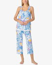 【送料無料】 エレントレイシー レディース ナイトウェア アンダーウェア Women's Sleeveless Crop Pajama Set Blue Mul...