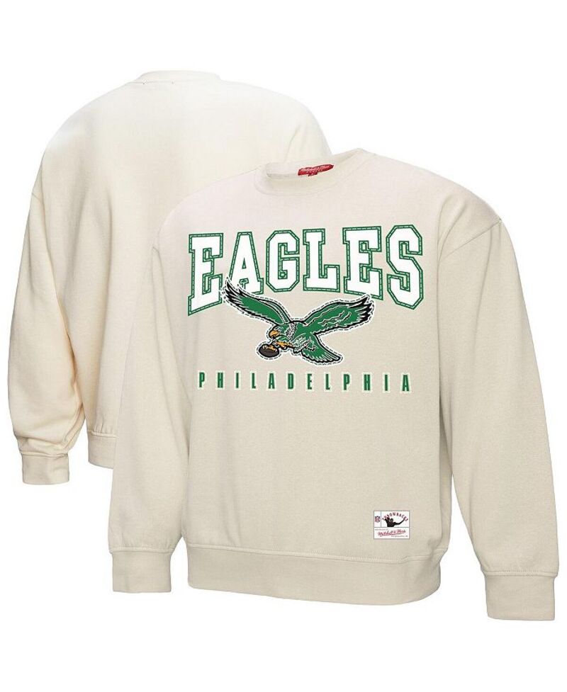【送料無料】 ミッチェル&ネス レディース パーカー・スウェット アウター Women's Cream Philadelphia Eagles Fandom Fleece Pullover Sweatshirt Cream