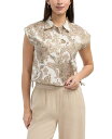 【送料無料】 エレントレイシー レディース シャツ トップス Women s Camp Shirt with Side Ties Multi paisley
