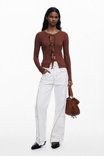【送料無料】 デジグアル レディース シャツ トップス Women's Shiny bow T-shirt Brown 【送料無料】 デジグアル レディース シャツ トップス Women's Shiny bow T-shirt Brown