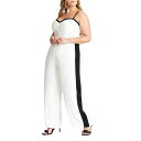 【送料無料】 エロクイ レディース ジャンプスーツ トップス Plus Size Jumpsuit W Contrast Details Sugar swizz...