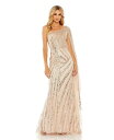 【送料無料】 マックダガル レディース ワンピース トップス Women's One Shoulder Cape Sleeve Embellished Gown...