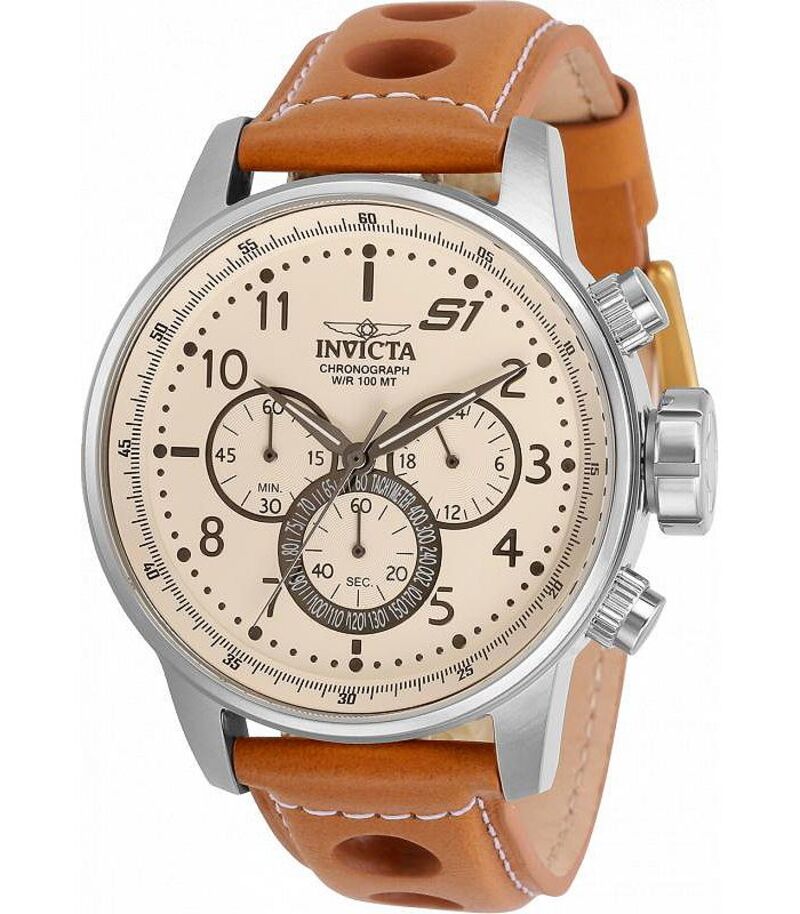 【送料無料】 インビクタ メンズ 腕時計 アクセサリー Men's 30914 S1 Rally Quartz Chronograph White Dial Watch Brown