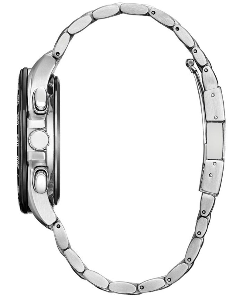 【送料無料】 シチズン メンズ 腕時計 アクセサリー Men's Sport Luxury PCAT Silver-Tone Stainless Steel Bracelet Watch 43mm Silver-tone