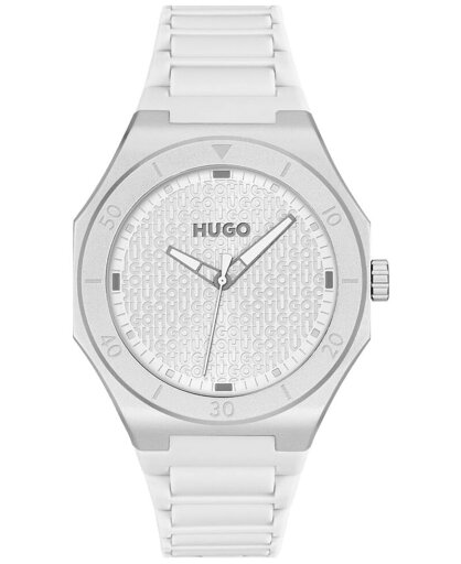 【送料無料】 ヒューゴボス メンズ 腕時計 アクセサリー Men's Grail Light Quartz White Silicone Watch 42mm Silver-tone 【送料無料】 ヒューゴボス メンズ 腕時計 アクセサリー Men's Grail Light Quartz White Silicone Watch 42mm Silver-tone