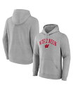 【送料無料】 ファナティクス メンズ パーカー・スウェット アウター Men's Gray Wisconsin Badgers Arched Logo Pullover Hoodie Gray(4)