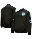 【送料無料】 ミッチェル&ネス メンズ ジャケット・ブルゾン アウター Men's Black Boston Celtics Hardwood Classics Blackout Collection Satin Full-Zip Jacket Black
