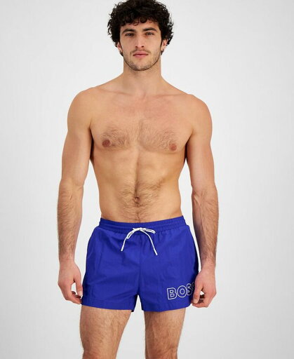 【送料無料】 ヒューゴボス メンズ ハーフパンツ・ショーツ 水着 Men's Mooneye Outlined Logo Drawstring 3" Swim Trunks Brightblue 【送料無料】 ヒューゴボス メンズ ハーフパンツ・ショーツ 水着 Men's Mooneye Outlined Logo Drawstring 3" Swim Trunks Brightblue