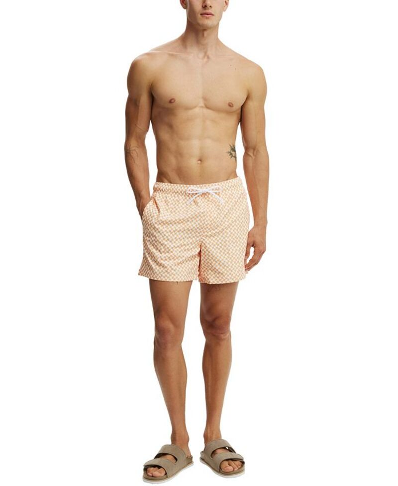 【送料無料】 コットンオン メンズ ハーフパンツ・ショーツ 水着 Men's Stretch Swim Shorts Orange micro