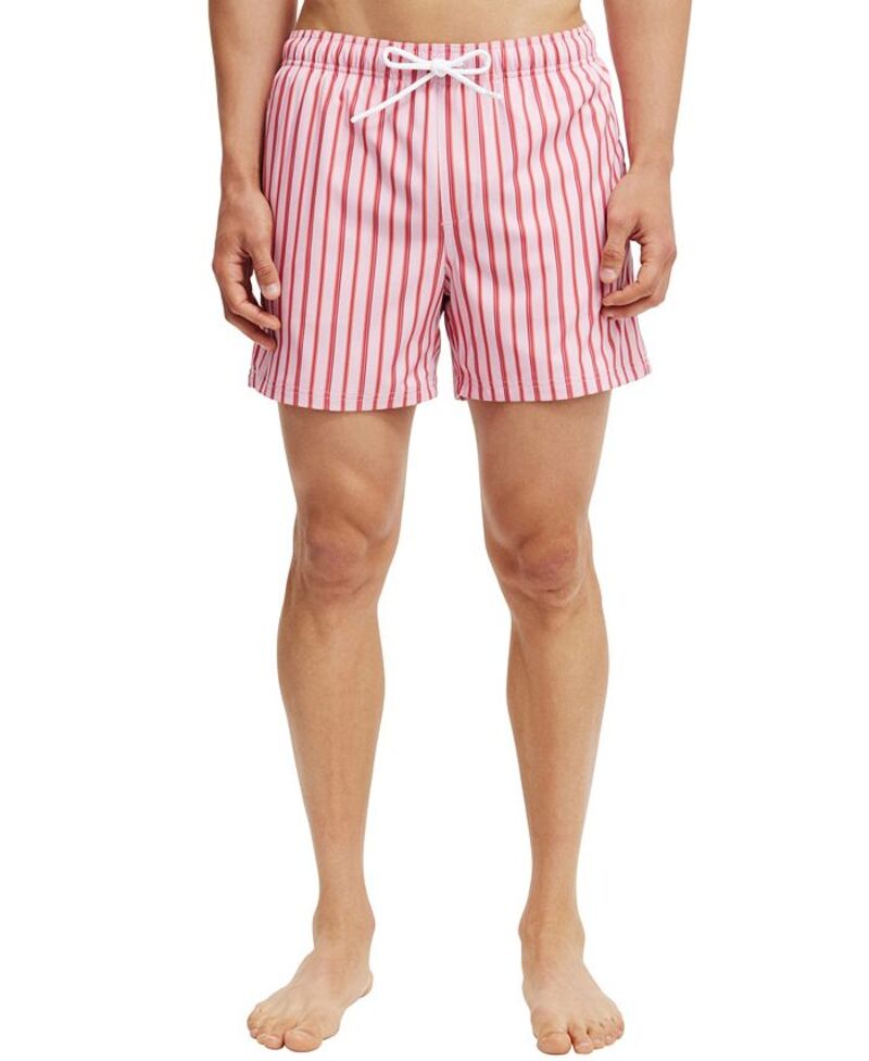 【送料無料】 コットンオン メンズ ハーフパンツ・ショーツ 水着 Men's Stretch Swim Shorts Pink retro stripe