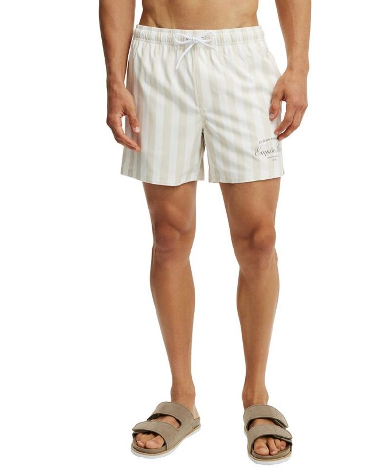【送料無料】 コットンオン メンズ ハーフパンツ・ショーツ 水着 Men's Stretch Swim Shorts Stone empire state