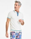 【送料無料】 クラブルーム メンズ ポロシャツ トップス Men's Regular-Fit Stripe-Trim Sweater-Knit Polo Shirt Winter Ivo(4)