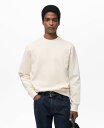 【送料無料】 マンゴ メンズ パーカー・スウェット アウター Men's Regular-Fit Cotton Sweatshirt Off White