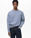 【送料無料】 マンゴ メンズ パーカー・スウェット アウター Men's Regular-Fit Cotton Sweatshirt Sky Blue