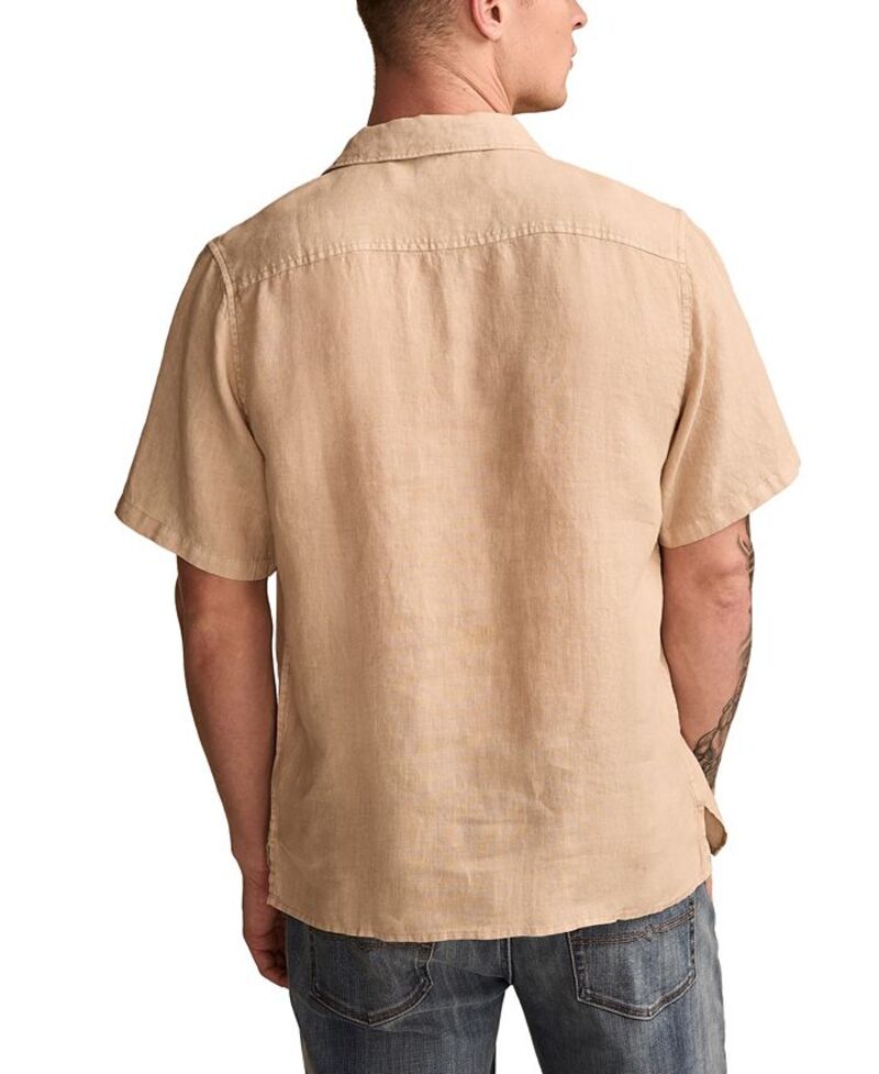 【送料無料】 ラッキーブランド メンズ シャツ トップス Men's Short Sleeve Camp Collar Shirt Aluminum