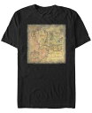 【送料無料】 フィフスサン メンズ Tシャツ トップス Men's Lord of The Rings 1 Lord of The Rings Map Short Sleeve T-shirt Black