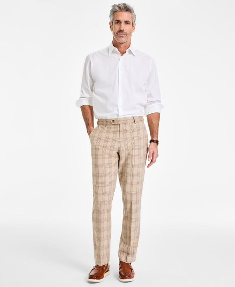 【送料無料】 クラブルーム メンズ カジュアルパンツ ボトムス Men's Plaid Trouser Dress Pants Safari