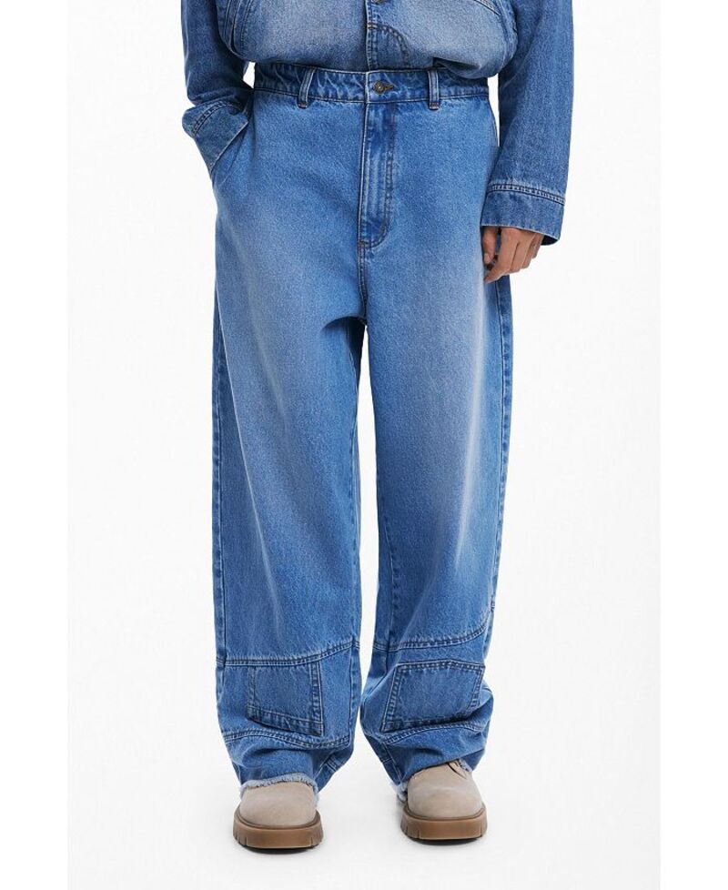 【送料無料】 デジグアル メンズ デニムパンツ ボトムス Men's Denim balloon pockets hem Light blue