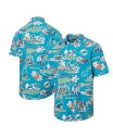 【送料無料】 レインスプーナー メンズ シャツ トップス Men's Aqua Miami Dolphins Scenic Button-Down Shirt Aqua