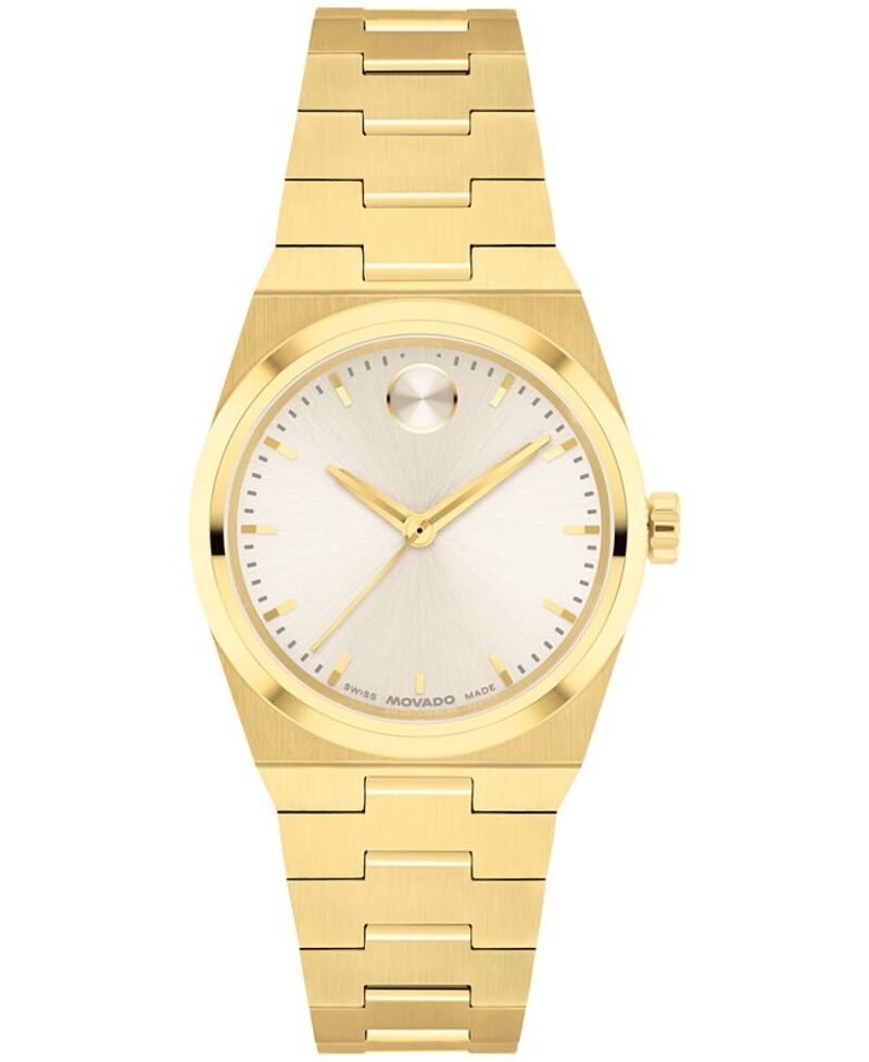 【送料無料】 モバド レディース 腕時計 アクセサリー Women's Bold Quest Swiss Quartz Ionic Plated Light Gold Steel Watch 28mm Gold-Tone