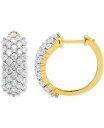 【送料無料】 フォーエバー グロウン ダイヤモンズ レディース ピアス・イヤリング アクセサリー Lab Grown Diamond Cluster Small Hoop Earrings (2 ct. t.w.) in Sterling Silver or 14k Gold-Plated Sterling Silver Gold-Plated Sterling Silver(4)