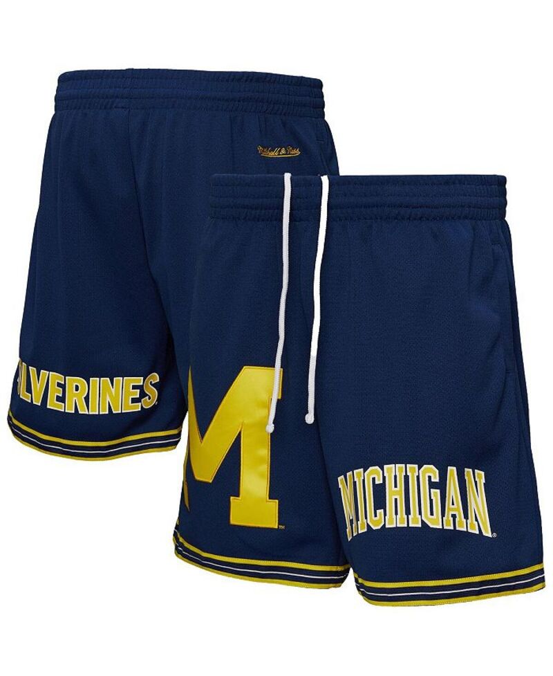 【送料無料】 ミッチェル&ネス メンズ ハーフパンツ・ショーツ ボトムス Men's Navy Michigan Wolverines Team Origins Mesh Shorts Navy