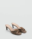 【送料無料】 マンゴ レディース サンダル シューズ Women's Metallic Detail Heeled Sandals Brown