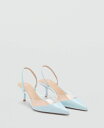 【送料無料】 マンゴ レディース サンダル シューズ Women's Vinyl Panel Heeled Shoes Blue
