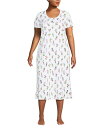 【送料無料】 ランズエンド レディース ナイトウェア アンダーウェア Plus Size Cotton Short Sleeve Midcalf Nightgo...