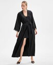 【送料無料】 アイ.エヌ.シー インターナショナル コンセプト レディース ナイトウェア アンダーウェア Women's Lace-Trim Satin Rob...