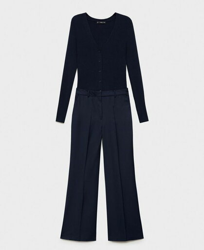 【送料無料】 マンゴ レディース ジャンプスーツ トップス Women's Contrast-Bodice Long Jumpsuit Dark Navy 【送料無料】 マンゴ レディース ジャンプスーツ トップス Women's Contrast-Bodice Long Jumpsuit Dark Navy