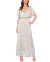 【送料無料】 ヴィンスカムート レディース ジャンプスーツ トップス Women's Printed Smocked-Waist Flutter-Sleeve Jumpsuit Lake Breeze