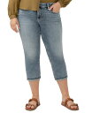 【送料無料】 シルバー ジーンズ レディース デニムパンツ ボトムス Plus Size Suki Mid-Rise Curvy Fit Capri Indigo(4)