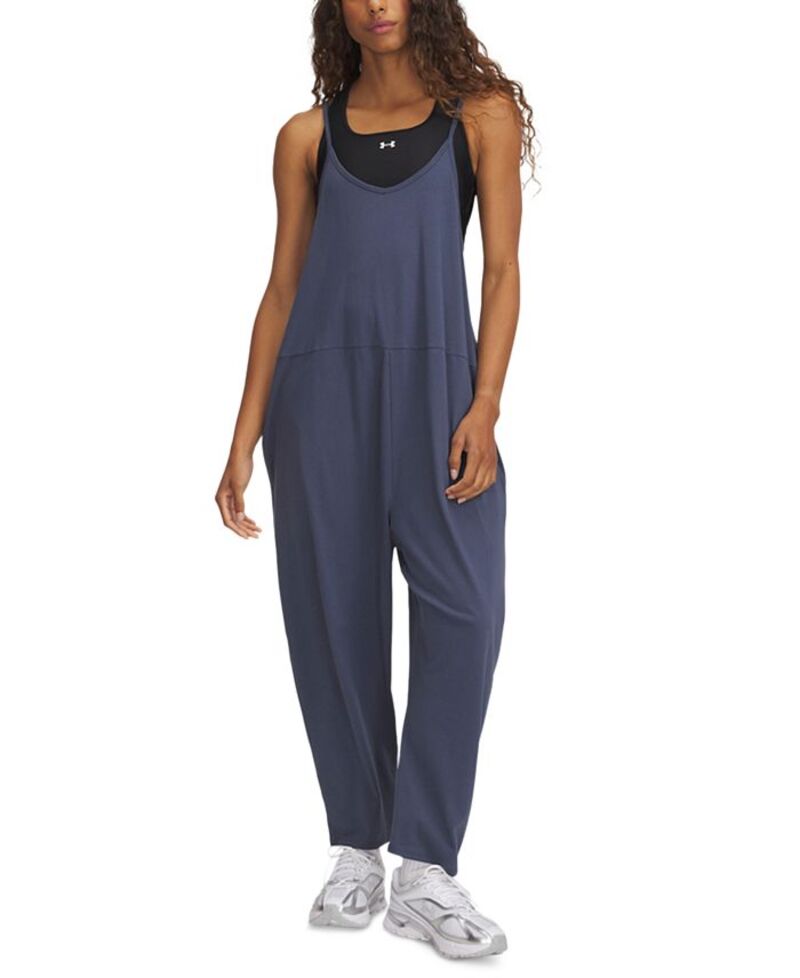【送料無料】 アンダーアーマー レディース ジャンプスーツ トップス Women's Rival Wide-Leg Jumpsuit Downpour Gray