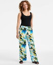 【送料無料】 ジェイエムコレクション レディース カジュアルパンツ ボトムス Women's Printed Satin Pull-On Pants Beige Creme(4)